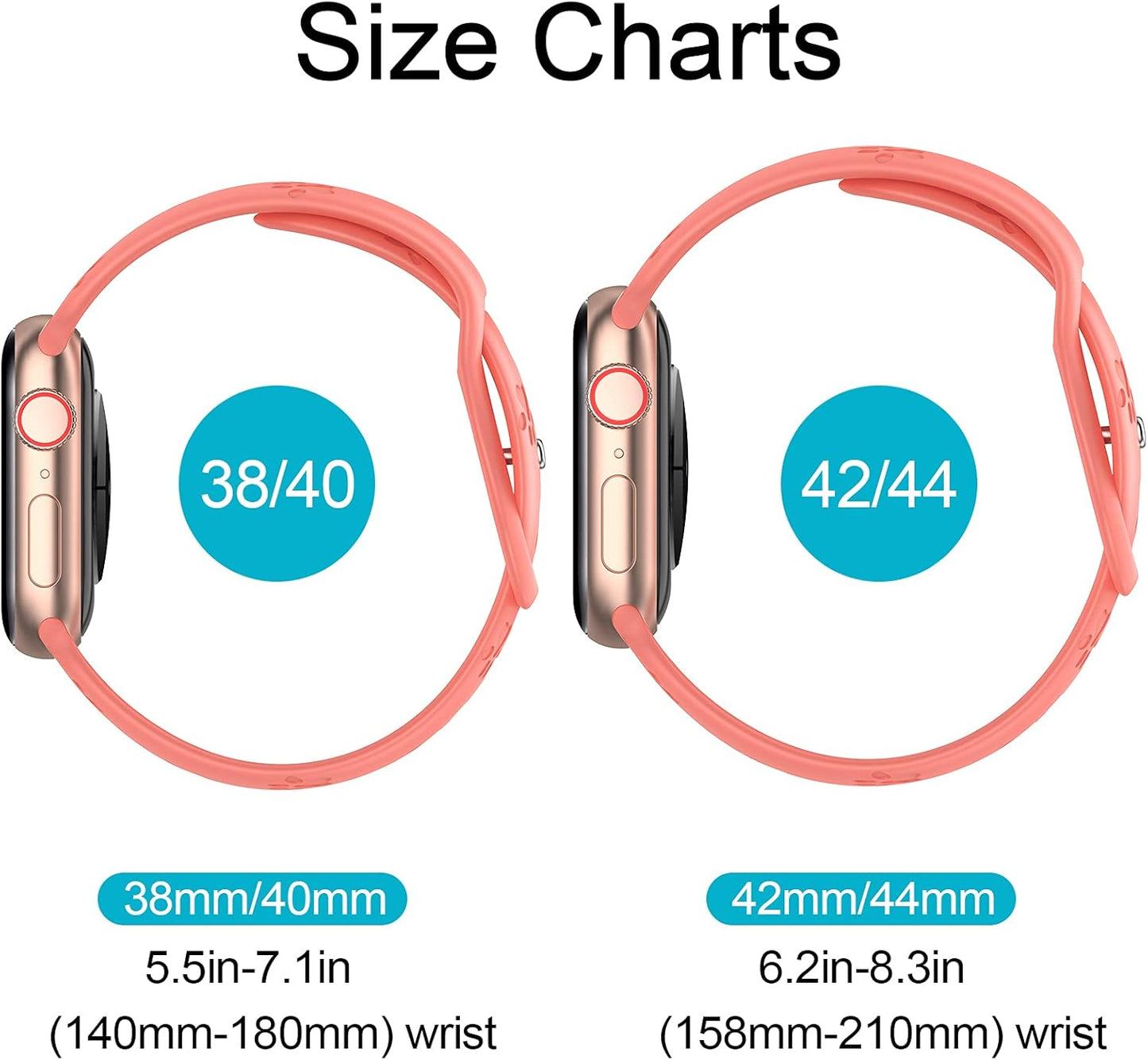 Compatible with Apple Watch Bands 38Mm 40Mm 41Mm 42Mm 44Mm 45Mm, Soft Silicone Engraved Sport Wristbands Replacement Strap Compatible with Iwatch Series SE/7/6/5/4/3/2/1 Women Men