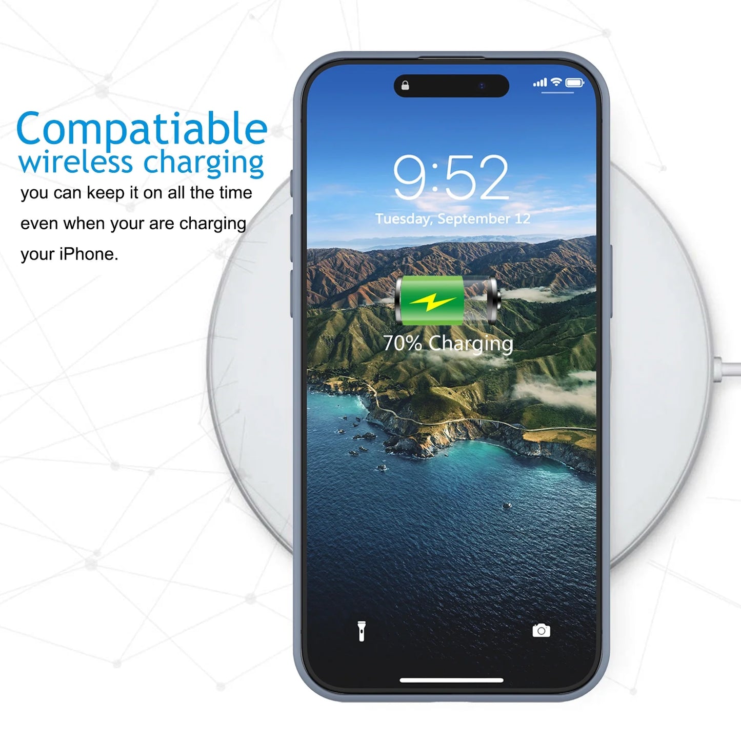 Cell Phone Basic Cases for Iphone 15,15 Pro,15 Plus,15 Pro Max, Liquid Silicone Gel Rubber Shockproof Case Ultra Thin Slim Matte Surface Cover for Iphone 15 6.1 Inch (Gray)