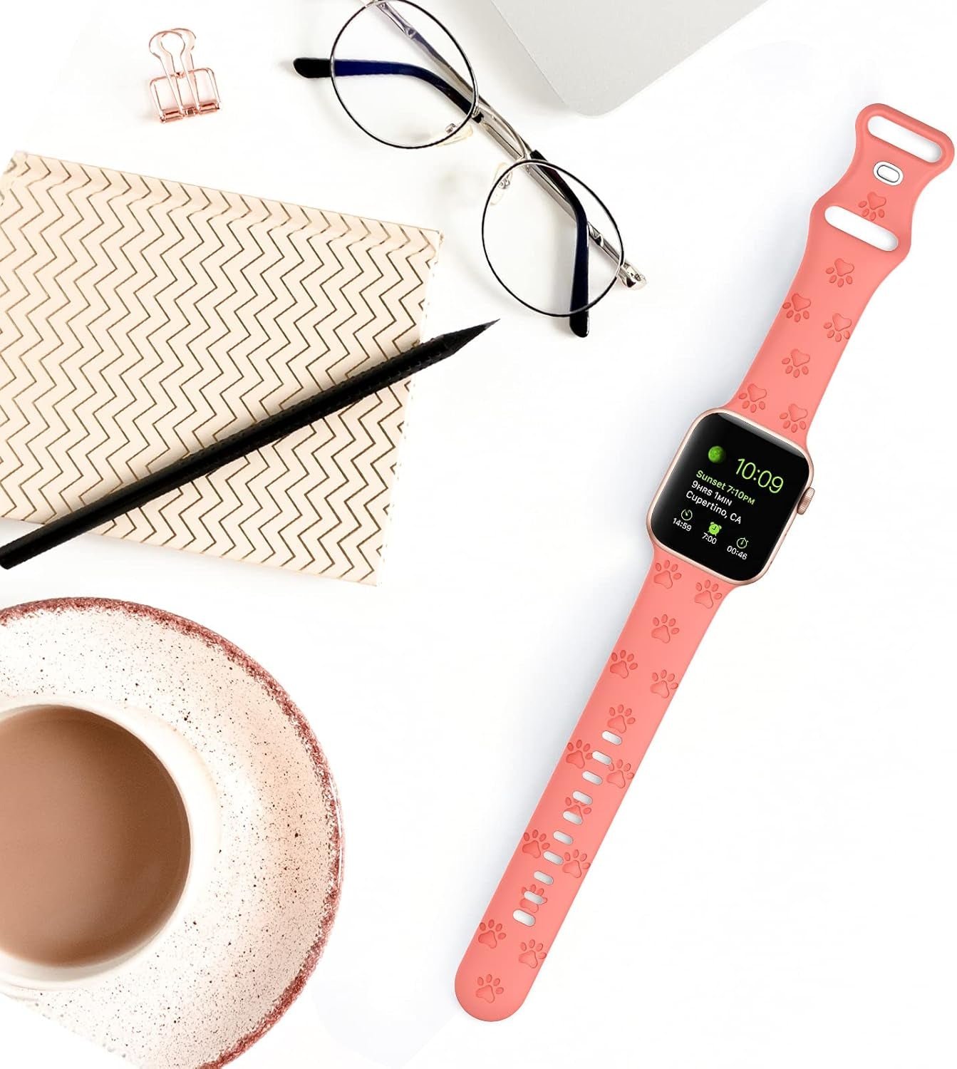 Compatible with Apple Watch Bands 38Mm 40Mm 41Mm 42Mm 44Mm 45Mm, Soft Silicone Engraved Sport Wristbands Replacement Strap Compatible with Iwatch Series SE/7/6/5/4/3/2/1 Women Men