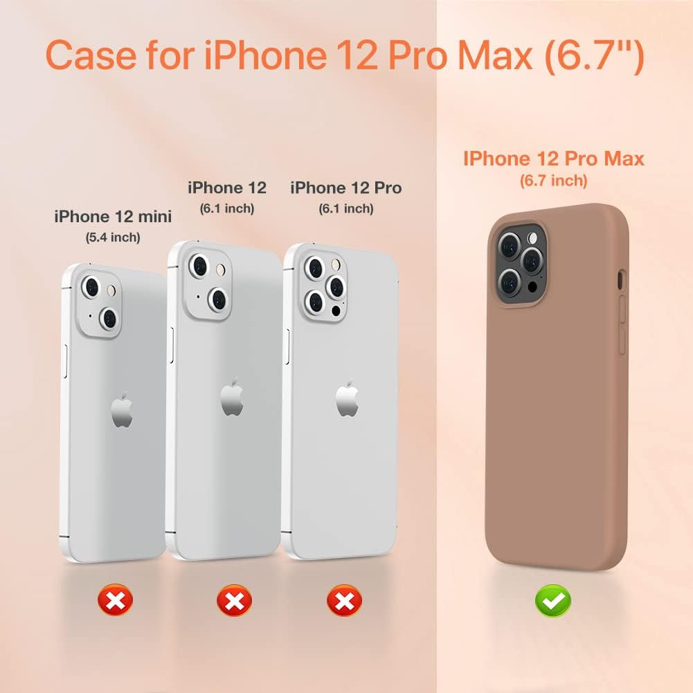 Compatible with Iphone 12 Pro Max Case, [Soft Anti-Scratch Microfiber Lining], Liquid Silicone Case Gel Rubber Shockproof Drop Protection Phone Case for 12 Pro Max, Chocolate