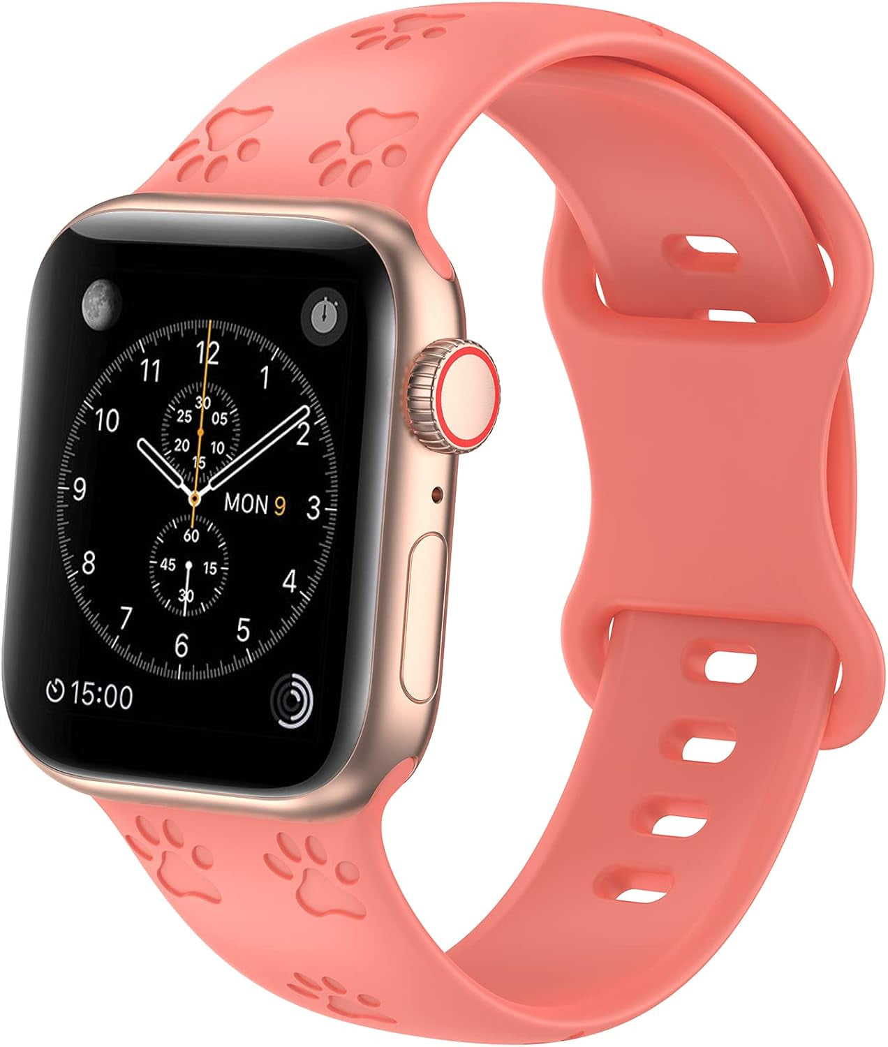 Compatible with Apple Watch Bands 38Mm 40Mm 41Mm 42Mm 44Mm 45Mm, Soft Silicone Engraved Sport Wristbands Replacement Strap Compatible with Iwatch Series SE/7/6/5/4/3/2/1 Women Men