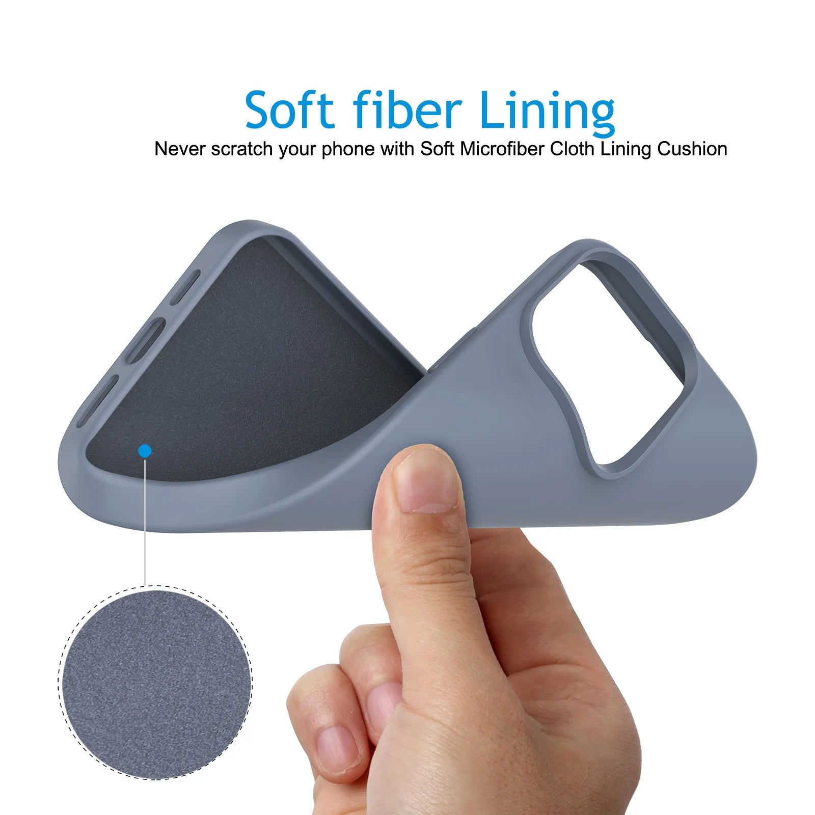 Cell Phone Basic Cases for Iphone 15,15 Pro,15 Plus,15 Pro Max, Liquid Silicone Gel Rubber Shockproof Case Ultra Thin Slim Matte Surface Cover for Iphone 15 6.1 Inch (Gray)