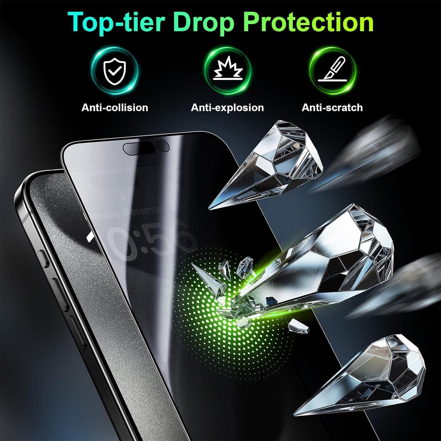 Iphone 17 16 15 Pro Max 14 13 12 11 plus Privacy Tempered Glass Screen Protector