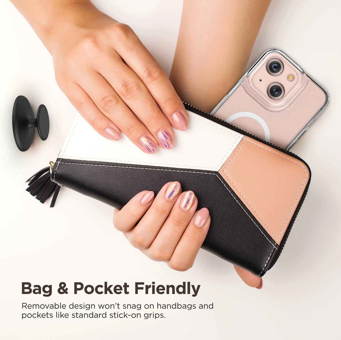 Magnetic Holder Designed for Magsafe Iphone 12/13 Cases and Accessories (2-In-1 Grip/Kickstand)